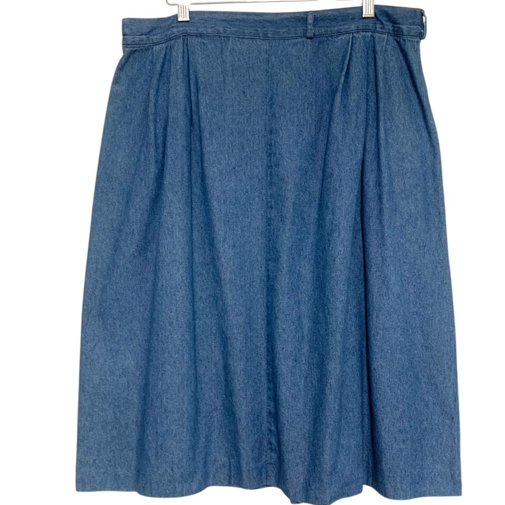 Vintage Northern Reflections Button Front Flared Denim Midi Skirt | Size 9/10 - Picture 7 of 10